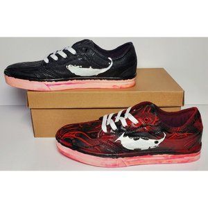 Leighton Custom Shoes " Before & After " Black & Red Men's Size 9 New Box FW14